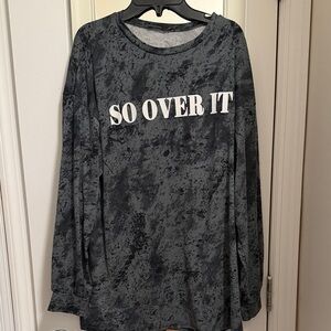 Fashion Nova Gray Black Marble "So Over It" Long Sleeve Tunic